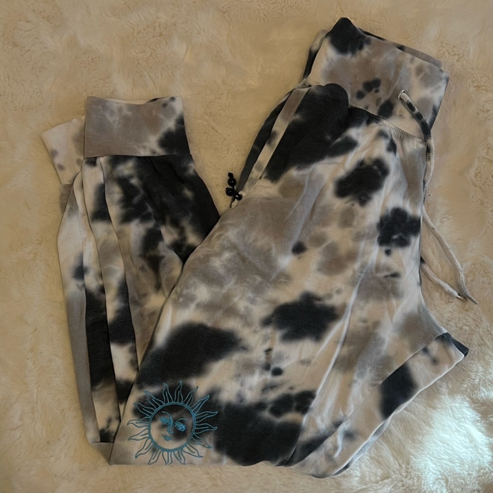 Electric Yoga Black and White Tie-Dye Joggers